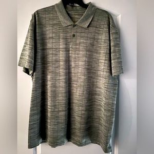 Men’s 100% polyester, short sleeve, collared shirt